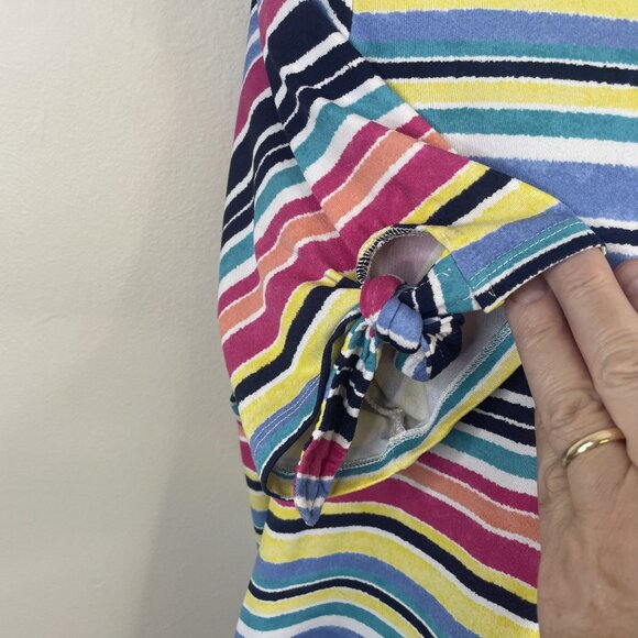 Croft & Barrow Striped Top Women XLarge Colorful Rainbow Casual Travel Stretch - Picture 5 of 9